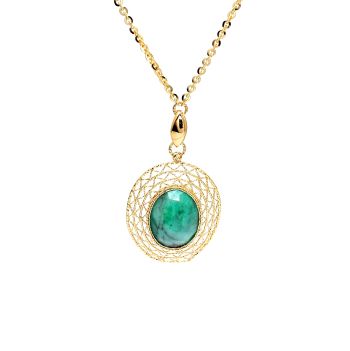 Yellow gold necklace with jade