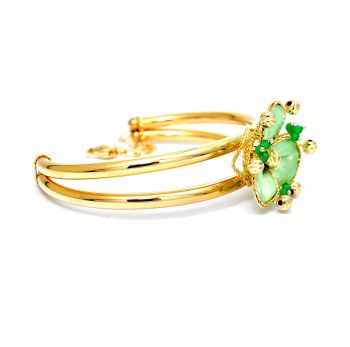 Yellow and green 14K gold bracelet