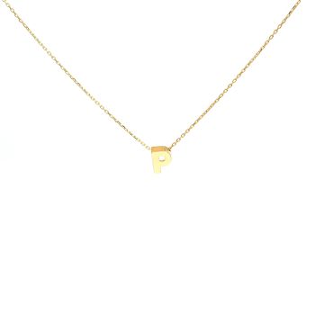 Yellow gold necklace with letter P