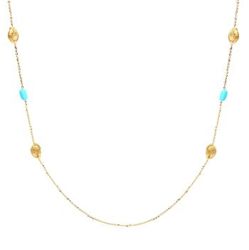 Yellow gold necklace with turquoise 