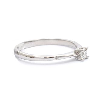 Годежен пръстен от бяло злато с диамант 0.19 ct