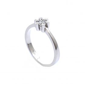 Годежен пръстен от бяло злато с диаманти 0.32 ct