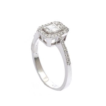 White gold engagement ring with diamonds 0.35 ct