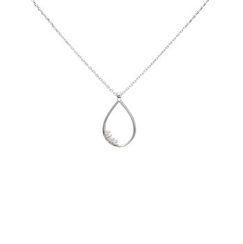 White gold necklace with diamonds 0.05 ct 