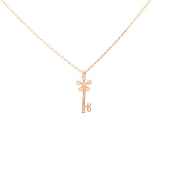 Rose gold necklace with diamonds 0.04 ct