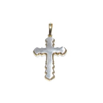 Yellow and white gold cross