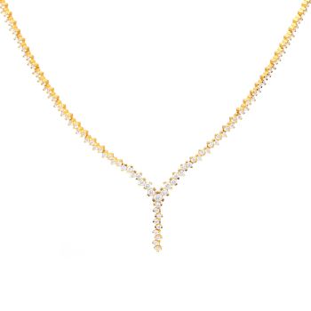 Yellow gold necklace with zircons