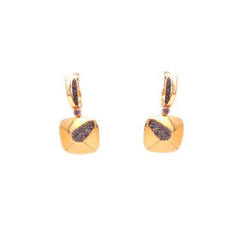 Rose gold earrings with smoky quartz