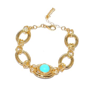 Yellow gold bracelet with turquoise 