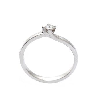 White gold engagement ring with diamond 0.13 ct