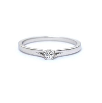White gold engagement ring with diamond 0.06 ct