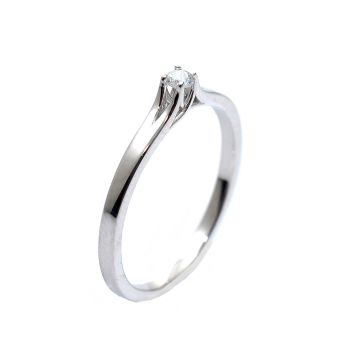 Годежен пръстен от бяло злато с диамант 0.06 ct