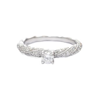 White gold engagement ring with diamond 0.57 ct
