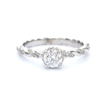 White gold engagement ring with diamond 0.64 ct