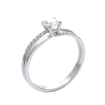 White gold engagement ring with diamond 0.38 ct