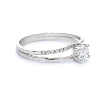 White gold engagement ring with diamond 0.38 ct