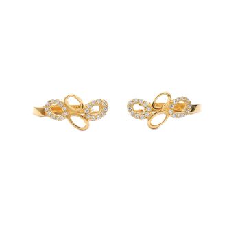 Yellow gold earrings with zircons