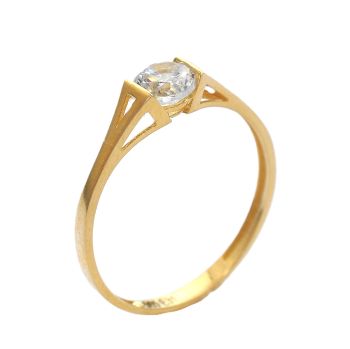 Yellow gold ring with zircons