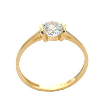 Годежен пръстен от 14К жълто злато с циркон