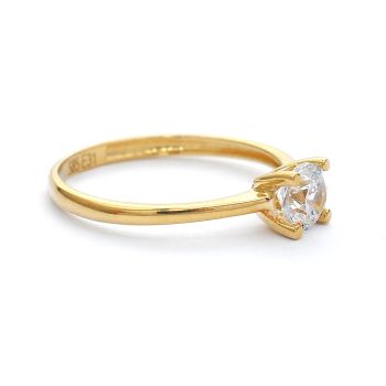 Годежен пръстен от 14К жълто злато с циркон
