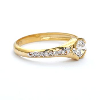 Годежен пръстен от 14К жълто злато с циркони
