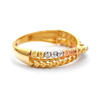 Inel din aur galben , alb și roz de 14K