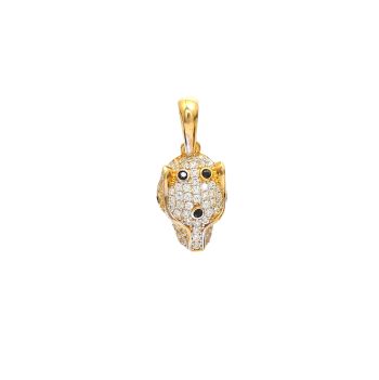 Yellow gold pendant with zircons and green agate