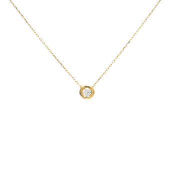 Yellow gold necklace with diamonds 0.17 ct