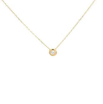 Yellow gold necklace with diamonds 0.07 ct