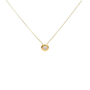 Yellow gold necklace with diamonds 0.16 ct