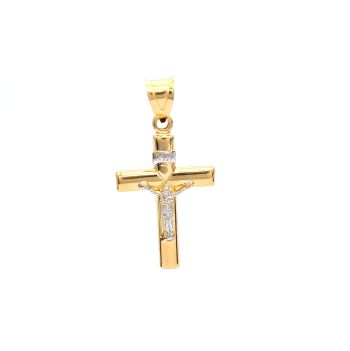 Yellow and white gold crucifix cross