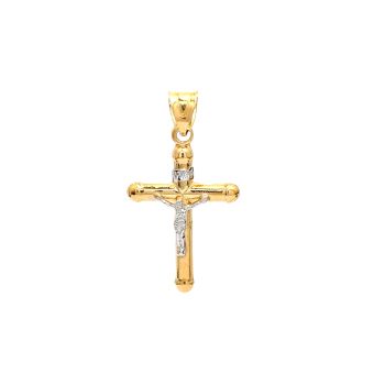 Yellow and white gold crucifix cross