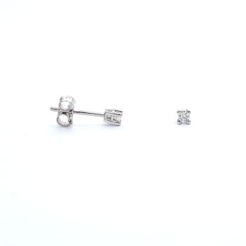 White gold earrings with diamonds 0.14 ct 