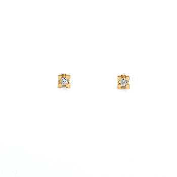  Kolczyki z 18-karatowego żółtego złota z diamentami  0.10 ct