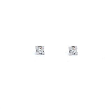 White gold earrings with diamonds 0.14 ct