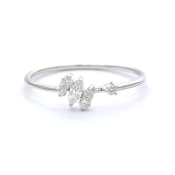 White gold engagement ring with diamond 0.16 ct