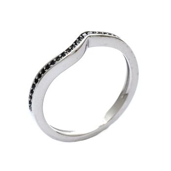 White gold ring with black diamond 0,13 ct