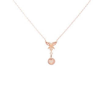 Rose gold necklace with zircons
