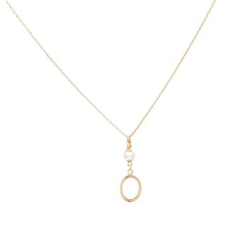 Yellow gold necklace with pearls