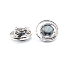 White gold earrings with diamonds 0.55 ct and hematite 4.00 ct