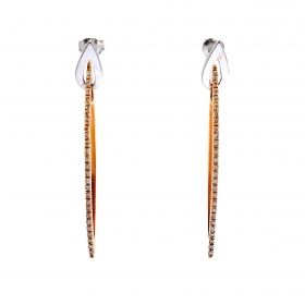 White and rose gold earrings with diamonds 0.47 ct