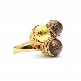 Yellow and brown gold ring 