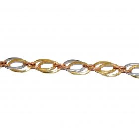 Yellow, rose and white gold bracelet
