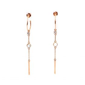 Rose gold earrings with aquamarine