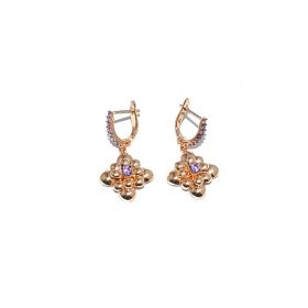 Rose gold earrings with amethyst